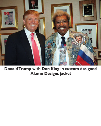Donald Trump with Don King in custom designed Alamo Designs jacket