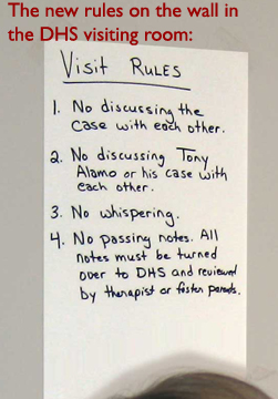 New rules on wall in DHS visiting room